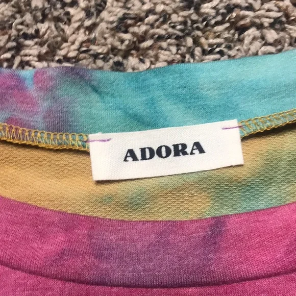 ADORA 🐠 Woman’s Tie Dye Puff Sleeve Relaxed Fit Soft Blouse Size S | NWOT - Picture 4 of 6